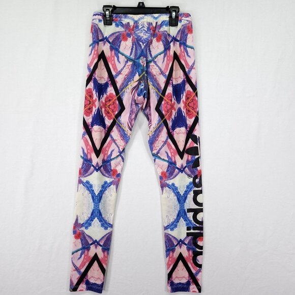 Adidas Farm Rio Optic Bloom Florera Bird Leggings Womens Medium Logo - Picture 2 of 15